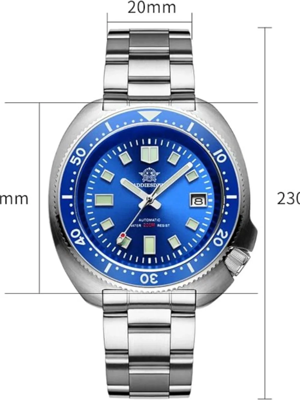 ADDIESDIVE Automatic Watch Diver 200 M Mens Watch Luminescent Mechanical NH35A